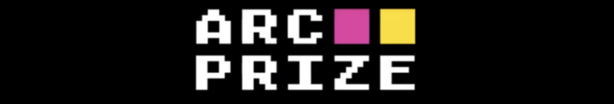 Logo for ARC PRIZE with magenta and yellow squares.