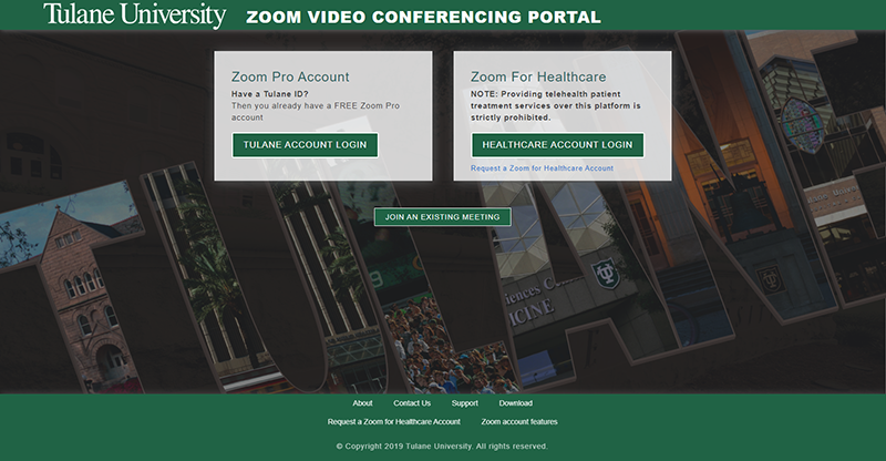 where is zoom web portal located